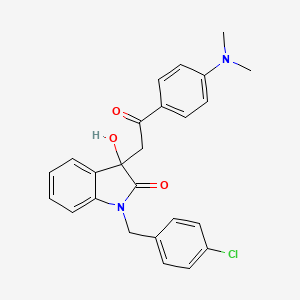 molecular formula C25H23ClN2O3 B11647733 1-(4-chlorobenzyl)-3-{2-[4-(dimethylamino)phenyl]-2-oxoethyl}-3-hydroxy-1,3-dihydro-2H-indol-2-one 