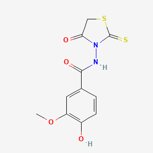 molecular formula C11H10N2O4S2 B11647969 4-Hydroxy-3-methoxy-N-(4-oxo-2-thioxo-thiazolidin-3-yl)-benzamide 