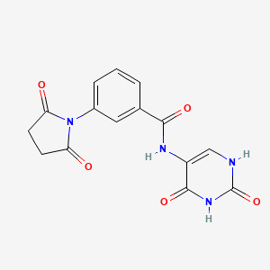 molecular formula C15H12N4O5 B11648134 3-(2,5-dioxopyrrolidin-1-yl)-N-(2,4-dioxo-1,2,3,4-tetrahydropyrimidin-5-yl)benzamide 