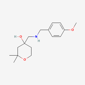 molecular formula C16H25NO3 B11648440 4-({[(4-Methoxyphenyl)methyl]amino}methyl)-2,2-dimethyloxan-4-OL 