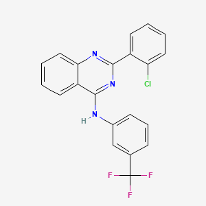 molecular formula C21H13ClF3N3 B11648482 2-(2-chlorophenyl)-N-[3-(trifluoromethyl)phenyl]quinazolin-4-amine 