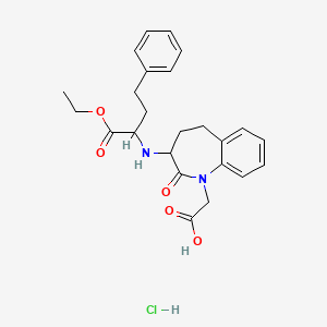 molecular formula C24H23D5N2O5.HCl B1164878 1H-1-Benzazepine-1-acetic acid, 3-[[(1S)-1-(ethoxycarbonyl)-3-phenylpropyl]amino]-2,3,4,5-tetrahydro-2-oxo-, hydrochloride (1:1), (3S)-rel- 