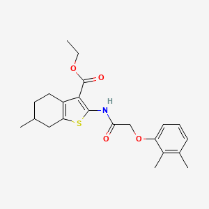 molecular formula C22H27NO4S B11649301 Ethyl 2-{[(2,3-dimethylphenoxy)acetyl]amino}-6-methyl-4,5,6,7-tetrahydro-1-benzothiophene-3-carboxylate 