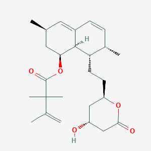 molecular formula C26H38O5 B116498 [(1S,3R,7S,8S,8Ar)-8-[2-[(2R,4R)-4-hydroxy-6-oxooxan-2-yl]ethyl]-3,7-dimethyl-1,2,3,7,8,8a-hexahydronaphthalen-1-yl] 2,2,3-trimethylbut-3-enoate CAS No. 79902-62-8