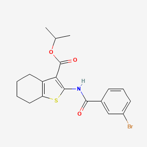 molecular formula C19H20BrNO3S B11650009 Propan-2-yl 2-{[(3-bromophenyl)carbonyl]amino}-4,5,6,7-tetrahydro-1-benzothiophene-3-carboxylate 