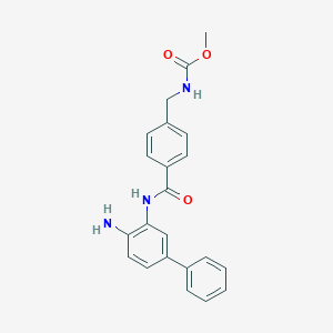 molecular formula C22H21N3O3 B116520 氨基甲酸，N-[[4-[[(4-氨基[1,1'-联苯]-3-基)氨基]羰基]苯基]甲基]，甲酯 CAS No. 1013330-79-4