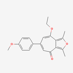 molecular formula C20H20O4 B11652269 8-ethoxy-6-(4-methoxyphenyl)-1,3-dimethyl-4H-cyclohepta[c]furan-4-one 