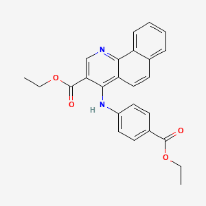molecular formula C25H22N2O4 B11652427 Ethyl 4-{[4-(ethoxycarbonyl)phenyl]amino}benzo[h]quinoline-3-carboxylate 