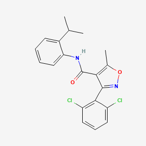 molecular formula C20H18Cl2N2O2 B11652457 3-(2,6-dichlorophenyl)-5-methyl-N-[2-(propan-2-yl)phenyl]-1,2-oxazole-4-carboxamide 