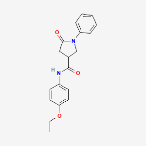 molecular formula C19H20N2O3 B11652460 N-(4-ethoxyphenyl)-5-oxo-1-phenylpyrrolidine-3-carboxamide 