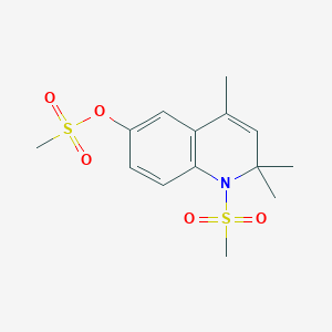 molecular formula C14H19NO5S2 B11652476 2,2,4-Trimethyl-1-(methylsulfonyl)-1,2-dihydroquinolin-6-yl methanesulfonate 