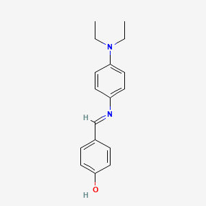 molecular formula C17H20N2O B11652484 4-[(E)-{[4-(diethylamino)phenyl]imino}methyl]phenol 
