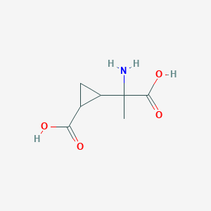 molecular formula C7H11NO4 B116526 2-(1-Amino-1-carboxyethyl)cyclopropane-1-carboxylic acid CAS No. 157141-16-7