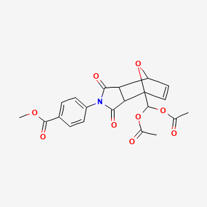 molecular formula C21H19NO9 B11652682 methyl 4-{4-[bis(acetyloxy)methyl]-1,3-dioxo-1,3,3a,4,7,7a-hexahydro-2H-4,7-epoxyisoindol-2-yl}benzoate 