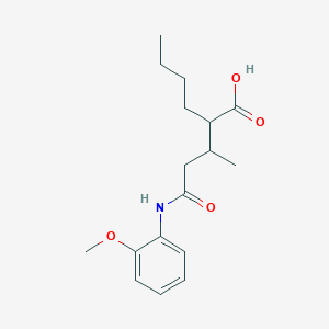 molecular formula C17H25NO4 B11652690 2-{4-[(2-Methoxyphenyl)amino]-4-oxobutan-2-yl}hexanoic acid 