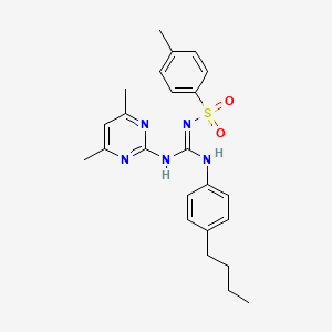 molecular formula C24H29N5O2S B11652695 N-{(4-butylanilino)[(4,6-dimethyl-2-pyrimidinyl)amino]methylene}-4-methylbenzenesulfonamide 