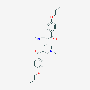 molecular formula C30H44N2O4 B11652819 2,5-Bis[(dimethylamino)methyl]-1,6-bis(4-propoxyphenyl)hexane-1,6-dione 
