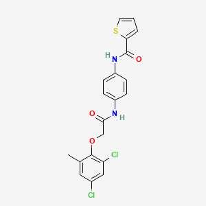 molecular formula C20H16Cl2N2O3S B11652975 N-{4-[2-(2,4-dichloro-6-methylphenoxy)acetamido]phenyl}thiophene-2-carboxamide 