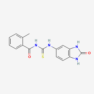 molecular formula C16H14N4O2S B11653061 2-methyl-N-[(2-oxo-2,3-dihydro-1H-benzimidazol-5-yl)carbamothioyl]benzamide 