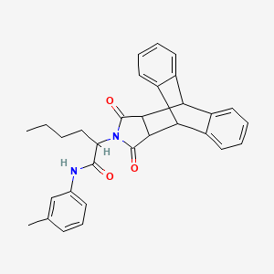 molecular formula C31H30N2O3 B11653080 2-(16,18-dioxo-17-azapentacyclo[6.6.5.0~2,7~.0~9,14~.0~15,19~]nonadeca-2,4,6,9,11,13-hexaen-17-yl)-N-(3-methylphenyl)hexanamide (non-preferred name) 
