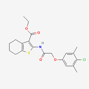 molecular formula C21H24ClNO4S B11653137 Ethyl 2-{[(4-chloro-3,5-dimethylphenoxy)acetyl]amino}-4,5,6,7-tetrahydro-1-benzothiophene-3-carboxylate 