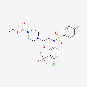 molecular formula C23H25ClF3N3O5S B11653511 ethyl 4-{N-[4-chloro-3-(trifluoromethyl)phenyl]-N-[(4-methylphenyl)sulfonyl]glycyl}piperazine-1-carboxylate 
