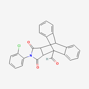 molecular formula C25H16ClNO3 B11653513 17-(2-Chlorophenyl)-16,18-dioxo-17-azapentacyclo[6.6.5.0~2,7~.0~9,14~.0~15,19~]nonadeca-2,4,6,9,11,13-hexaene-1-carbaldehyde (non-preferred name) 