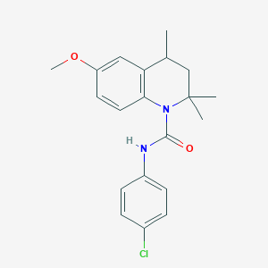 molecular formula C20H23ClN2O2 B11653571 N-(4-chlorophenyl)-6-methoxy-2,2,4-trimethyl-3,4-dihydroquinoline-1(2H)-carboxamide 
