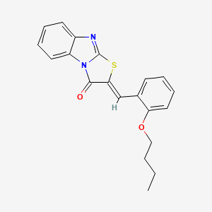 molecular formula C20H18N2O2S B11653593 (2Z)-2-(2-butoxybenzylidene)[1,3]thiazolo[3,2-a]benzimidazol-3(2H)-one 