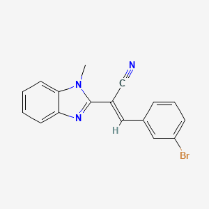 molecular formula C17H12BrN3 B11653612 (2E)-3-(3-bromophenyl)-2-(1-methyl-1H-benzimidazol-2-yl)prop-2-enenitrile 