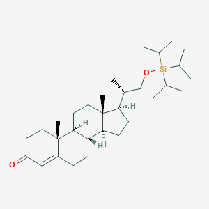 molecular formula C31H54O2Si B116537 (8S,9S,10R,13S,14S,17R)-10,13-dimethyl-17-[(2S)-1-tri(propan-2-yl)silyloxypropan-2-yl]-1,2,6,7,8,9,11,12,14,15,16,17-dodecahydrocyclopenta[a]phenanthren-3-one CAS No. 356063-47-3