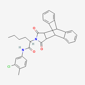 molecular formula C31H29ClN2O3 B11653708 N-(3-chloro-4-methylphenyl)-2-(16,18-dioxo-17-azapentacyclo[6.6.5.0~2,7~.0~9,14~.0~15,19~]nonadeca-2,4,6,9,11,13-hexaen-17-yl)hexanamide (non-preferred name) 