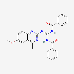 molecular formula C25H21N5O3 B11654038 N-{(Z)-[(6-methoxy-4-methylquinazolin-2-yl)amino][(phenylcarbonyl)amino]methylidene}benzamide 