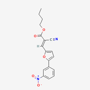 molecular formula C18H16N2O5 B11654071 butyl (2E)-2-cyano-3-[5-(3-nitrophenyl)furan-2-yl]prop-2-enoate 