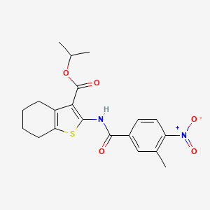 molecular formula C20H22N2O5S B11654302 Propan-2-yl 2-{[(3-methyl-4-nitrophenyl)carbonyl]amino}-4,5,6,7-tetrahydro-1-benzothiophene-3-carboxylate 