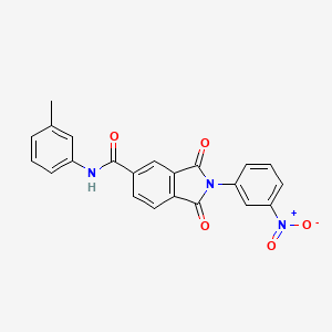 molecular formula C22H15N3O5 B11654375 N-(3-methylphenyl)-2-(3-nitrophenyl)-1,3-dioxo-2,3-dihydro-1H-isoindole-5-carboxamide 