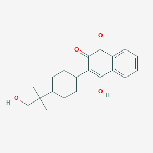 molecular formula C20H24O4 B116544 4-Hydroxy-3-[4-(1-hydroxy-2-methylpropan-2-yl)cyclohexyl]naphthalene-1,2-dione CAS No. 146494-40-8