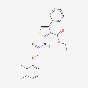 molecular formula C23H23NO4S B11654588 Ethyl 2-{[(2,3-dimethylphenoxy)acetyl]amino}-4-phenylthiophene-3-carboxylate 
