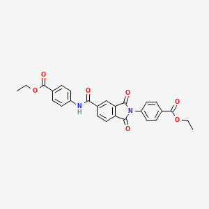 molecular formula C27H22N2O7 B11654715 ethyl 4-(5-{[4-(ethoxycarbonyl)phenyl]carbamoyl}-1,3-dioxo-1,3-dihydro-2H-isoindol-2-yl)benzoate 