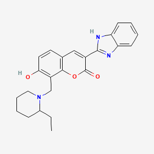 molecular formula C24H25N3O3 B11654875 3-(1H-1,3-benzodiazol-2-yl)-8-[(2-ethylpiperidin-1-yl)methyl]-7-hydroxy-2H-chromen-2-one 