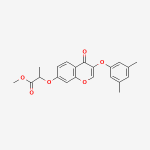 molecular formula C21H20O6 B11654912 methyl 2-{[3-(3,5-dimethylphenoxy)-4-oxo-4H-chromen-7-yl]oxy}propanoate 
