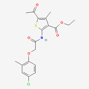 molecular formula C19H20ClNO5S B11654947 Ethyl 5-acetyl-2-{[(4-chloro-2-methylphenoxy)acetyl]amino}-4-methylthiophene-3-carboxylate 