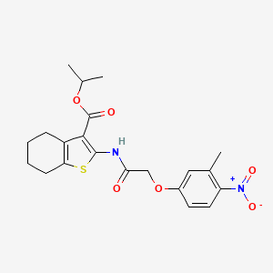 molecular formula C21H24N2O6S B11655014 Propan-2-yl 2-{[(3-methyl-4-nitrophenoxy)acetyl]amino}-4,5,6,7-tetrahydro-1-benzothiophene-3-carboxylate 