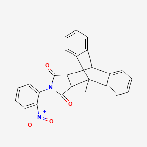 molecular formula C25H18N2O4 B11655058 1-Methyl-17-(2-nitrophenyl)-17-azapentacyclo[6.6.5.0~2,7~.0~9,14~.0~15,19~]nonadeca-2,4,6,9,11,13-hexaene-16,18-dione (non-preferred name) 
