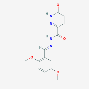 molecular formula C14H14N4O4 B11655066 N'-[(E)-(2,5-dimethoxyphenyl)methylidene]-6-oxo-1,6-dihydropyridazine-3-carbohydrazide 