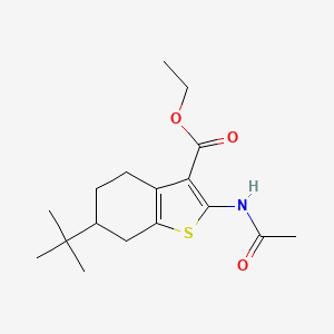 molecular formula C17H25NO3S B11655188 Ethyl 2-(acetylamino)-6-tert-butyl-4,5,6,7-tetrahydro-1-benzothiophene-3-carboxylate 