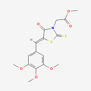 molecular formula C16H17NO6S2 B11655322 methyl [(5Z)-4-oxo-2-thioxo-5-(3,4,5-trimethoxybenzylidene)-1,3-thiazolidin-3-yl]acetate 