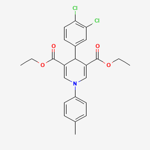 molecular formula C24H23Cl2NO4 B11655387 Diethyl 4-(3,4-dichlorophenyl)-1-(4-methylphenyl)-1,4-dihydropyridine-3,5-dicarboxylate 
