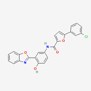 molecular formula C24H15ClN2O4 B11655390 N-[3-(1,3-Benzoxazol-2-YL)-4-hydroxyphenyl]-5-(3-chlorophenyl)furan-2-carboxamide 