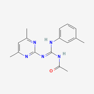 molecular formula C16H19N5O B11655708 N-[(Z)-[(4,6-Dimethylpyrimidin-2-YL)amino][(3-methylphenyl)amino]methylidene]acetamide 